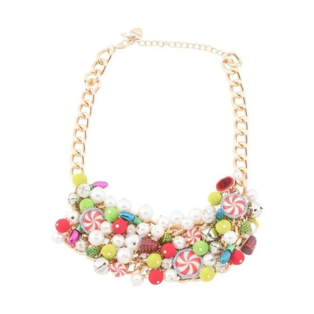 BETSEY JOHNSON Betsy Holiday Bib‎ Candy Statement Necklace Teacher $148 NWT!